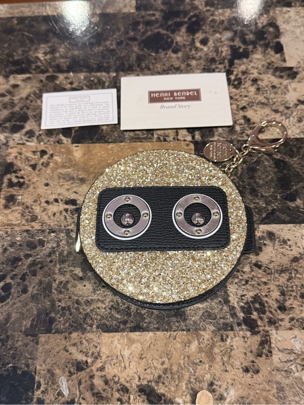 Henri Bendel Robot Gold Glitter 🤖 Coin Purse Bag Charm